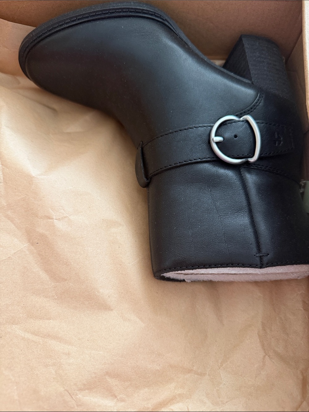 Lucky Brand Black Women's Ankle Boot with Silver Buckle